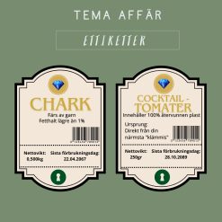Etiketter affär