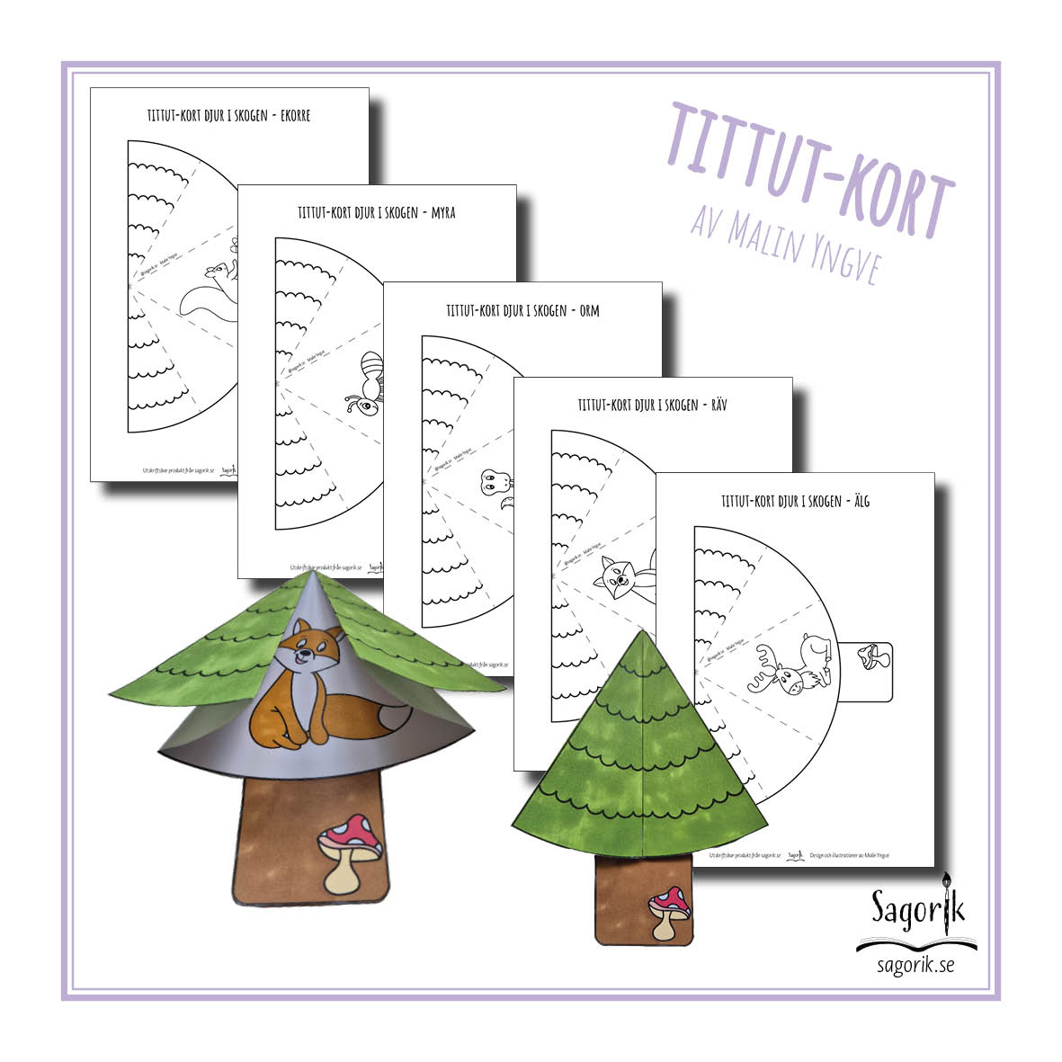 Tittut-kort Djur i skogen