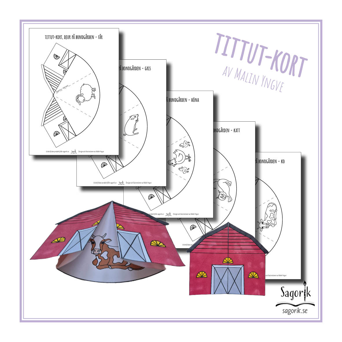 Tittut-kort Djur på bondgården