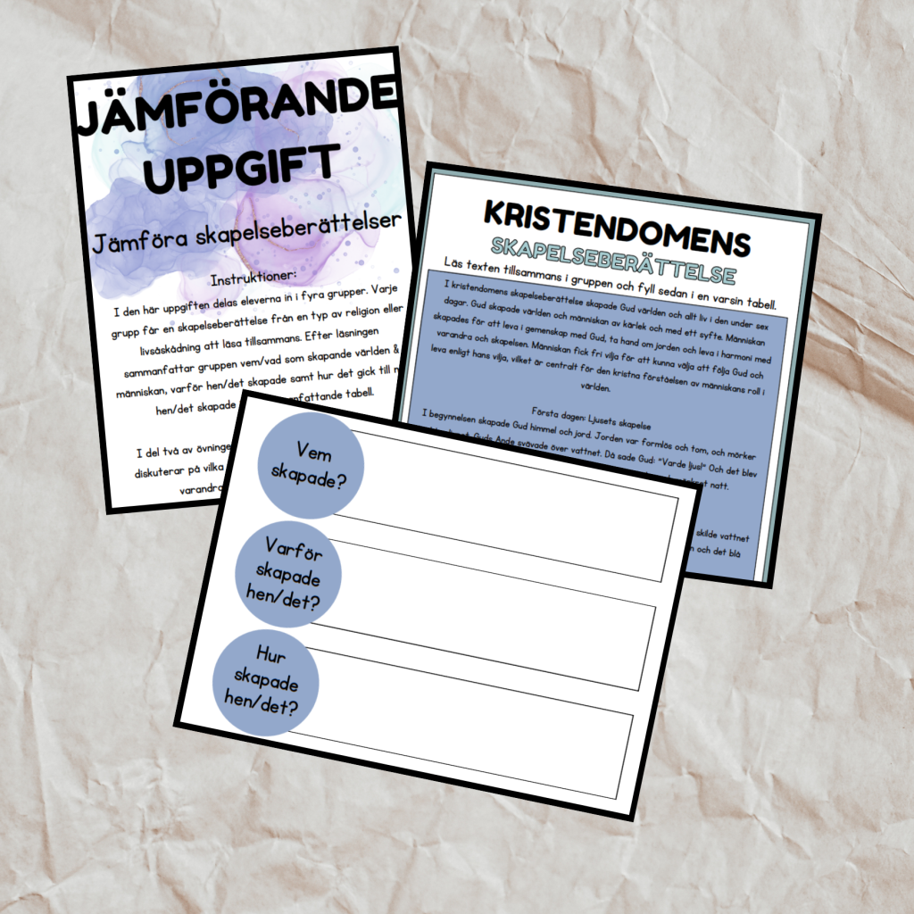 Grupp-uppgift: Jämföra skapelseberättelser