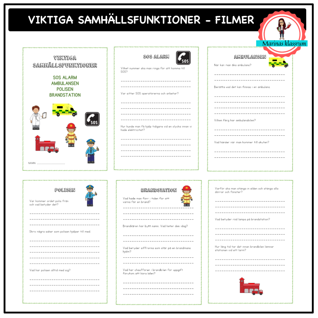 Samhällsfunktioner – frågor till filmer
