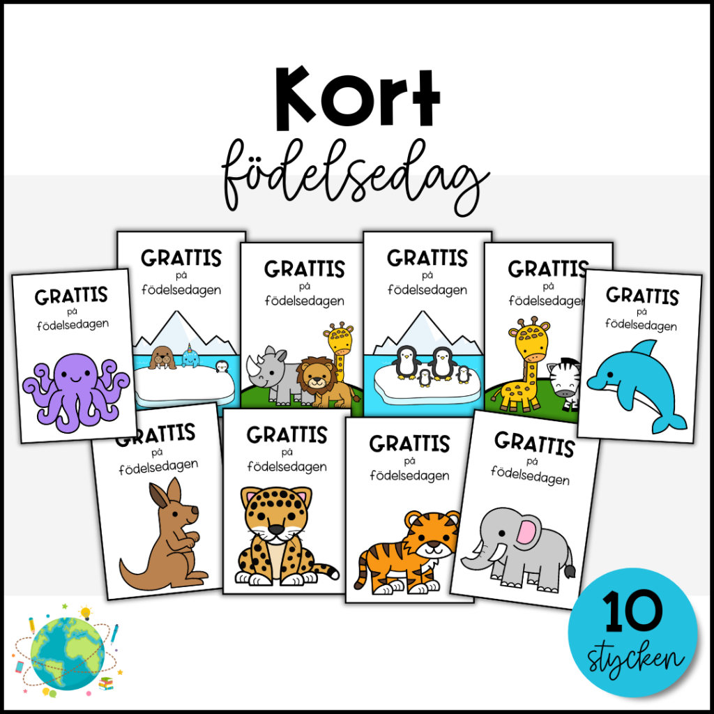 Födelsedagskort – Djur