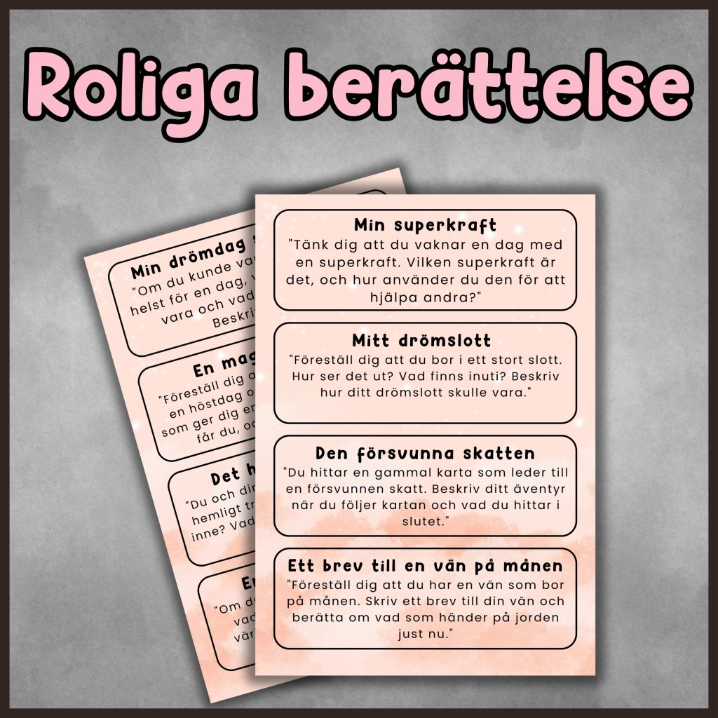 Roliga skrivuppgifter (10 st börjor)