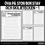 Stor bokstav & skiljetecken – 10 st arbetsblad med bak och framsida – 1 - bild 2