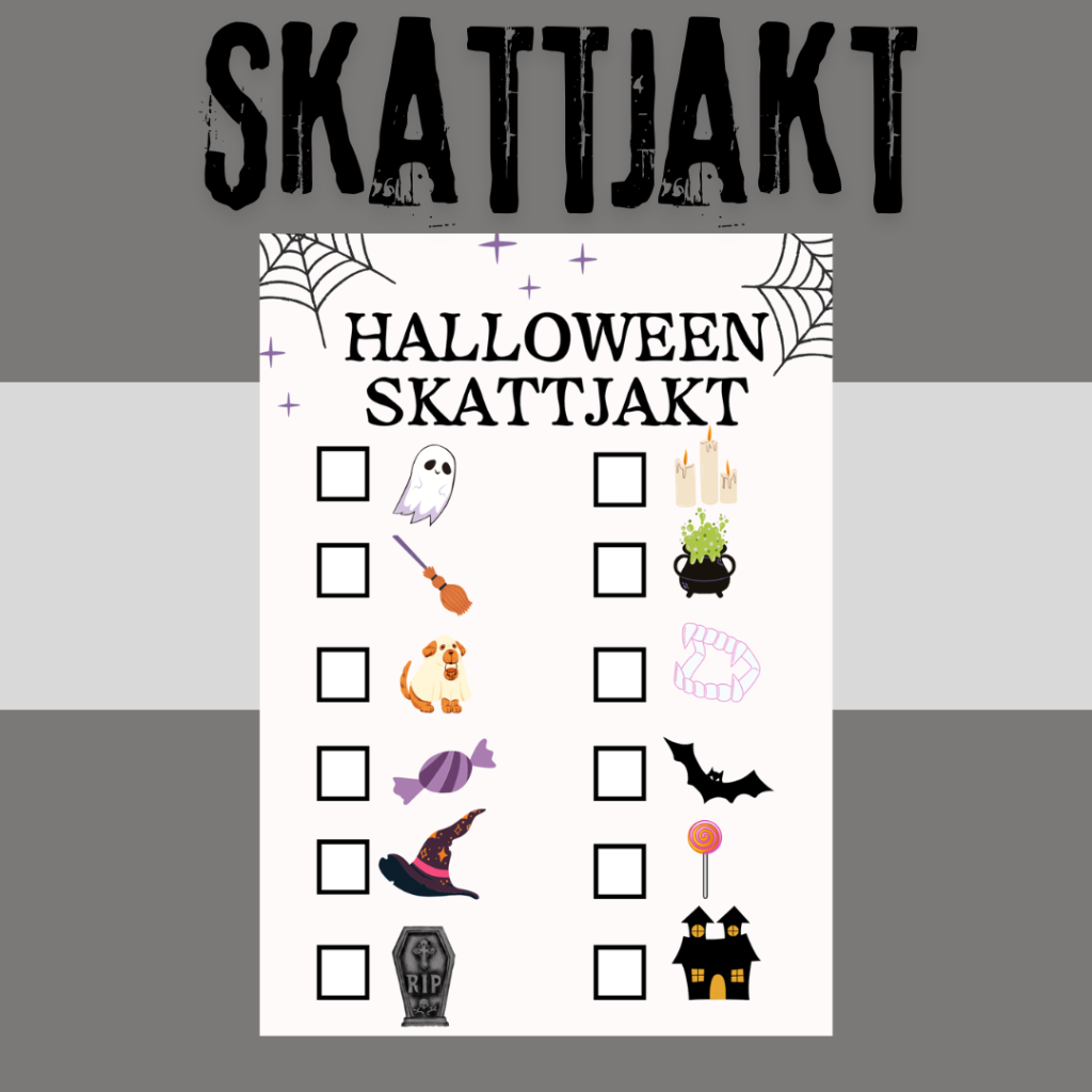 Halloween skattjakt med 12 kort