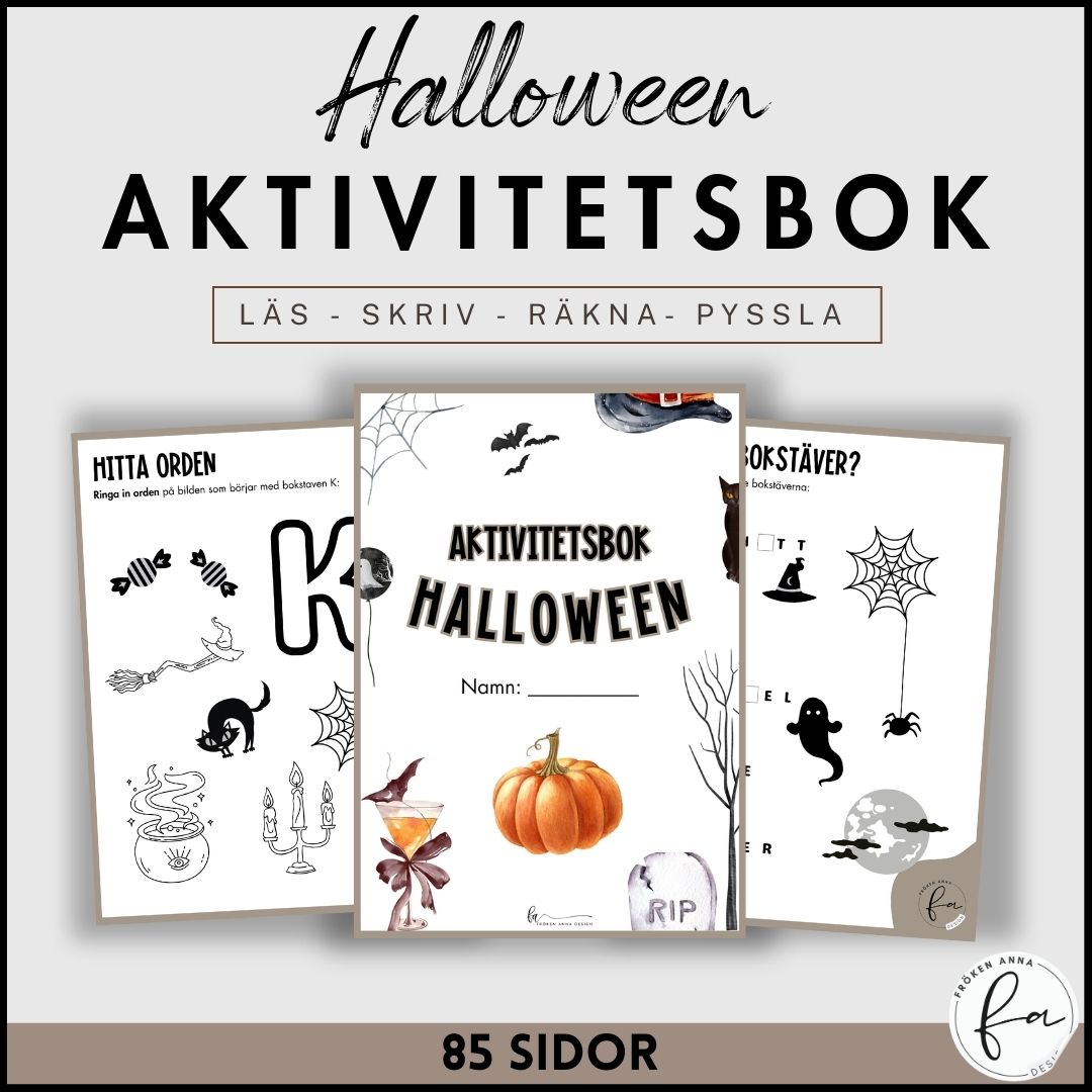 STORA Halloweenhäftet | Aktivitetsbook Hallowen (85 SIDOR)