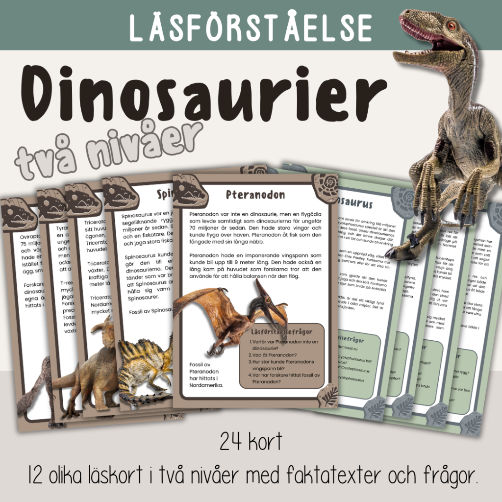 Läsförståelse med frågor i två nivåer – Dinosaurier