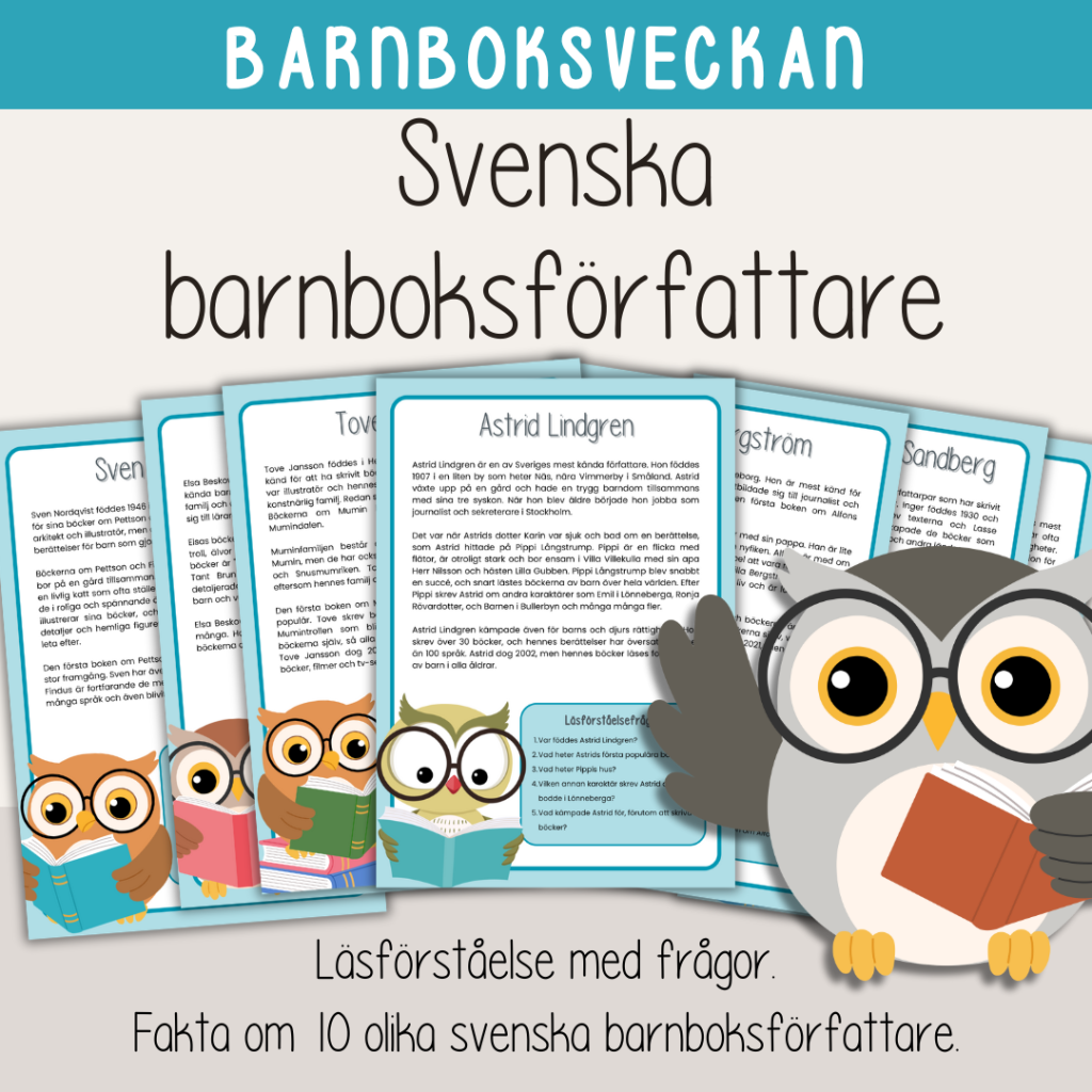 Faktatexter om barnboksförfattare – Läsförståelse – Barnboksveckan