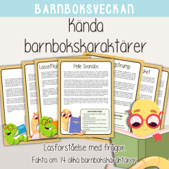 Faktatexter om barnbokskaraktärer - Läsförståelse - Barnboksveckan