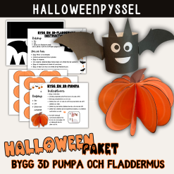 Halloween - Pysselpaket bygg 3D Fladdermus och pumpa