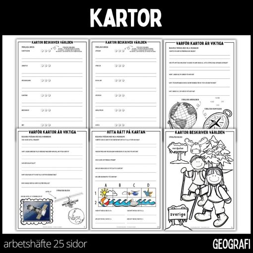 Kartor - arbetshäfte - 26 sidor