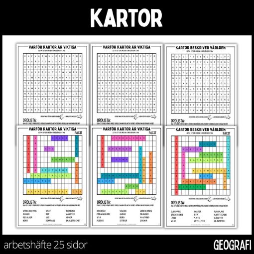 Kartor - arbetshäfte - 26 sidor