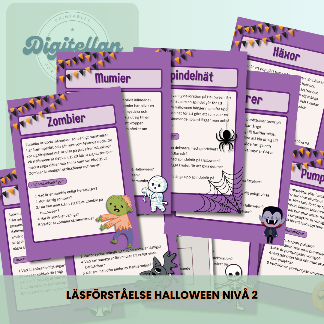 Läsförståelse Halloween Nivå 2