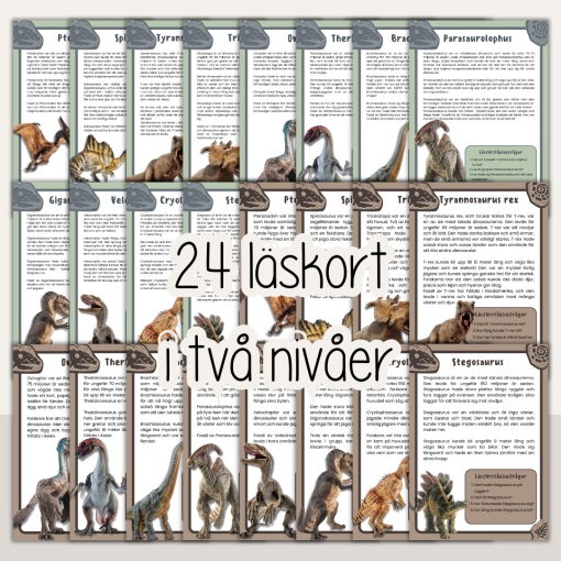 Läsförståelse med frågor i två nivåer - Dinosaurier