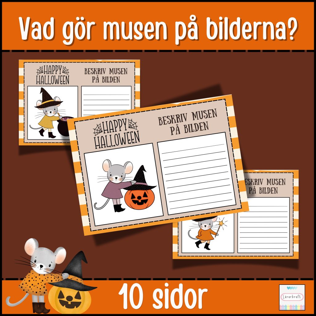 Halloween häfte: Beskriv vad Musen gör