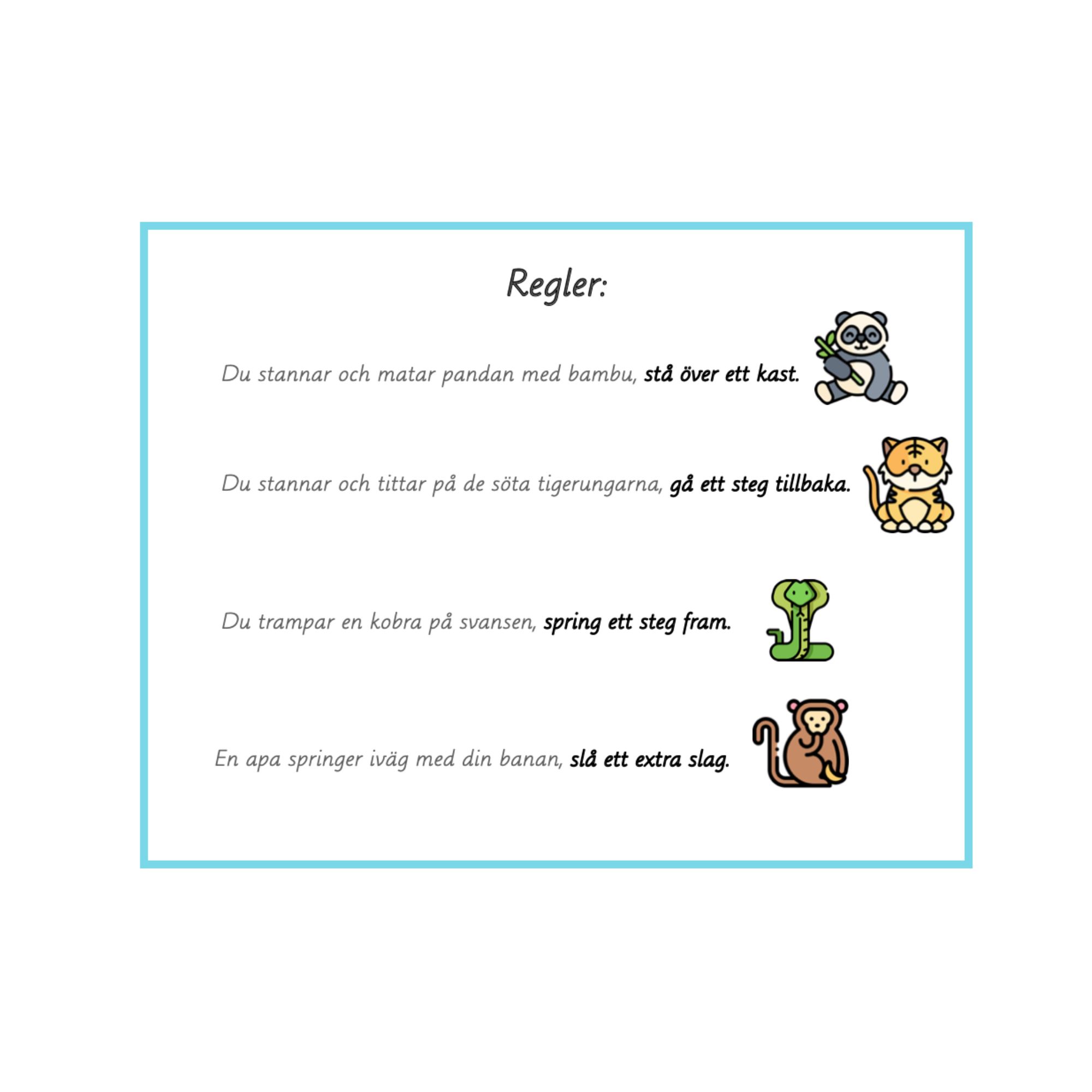 Mattespel: Multiplikation – 9:ans tabell med tema ”djur i Asien”