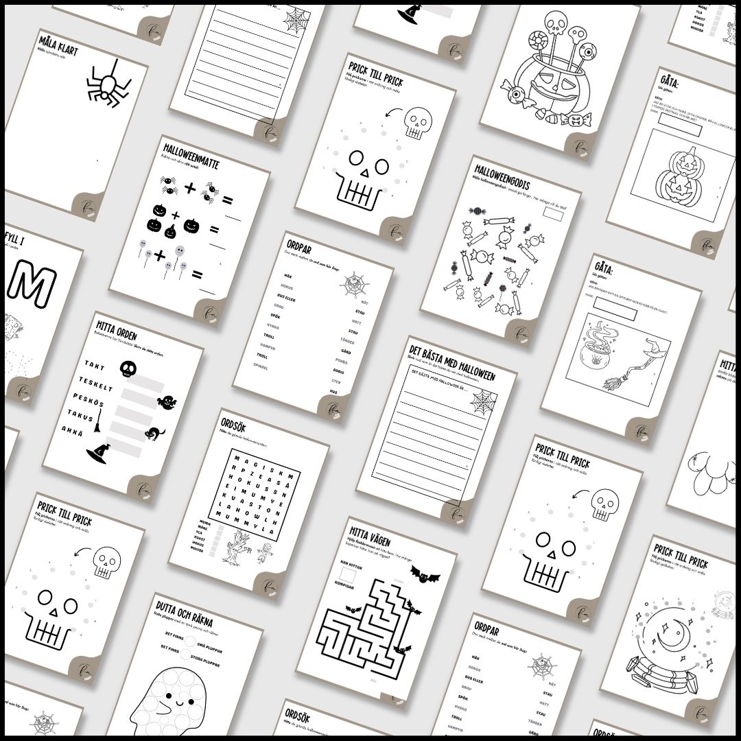 STORA Halloweenhäftet | Aktivitetsbook Hallowen (85 SIDOR)