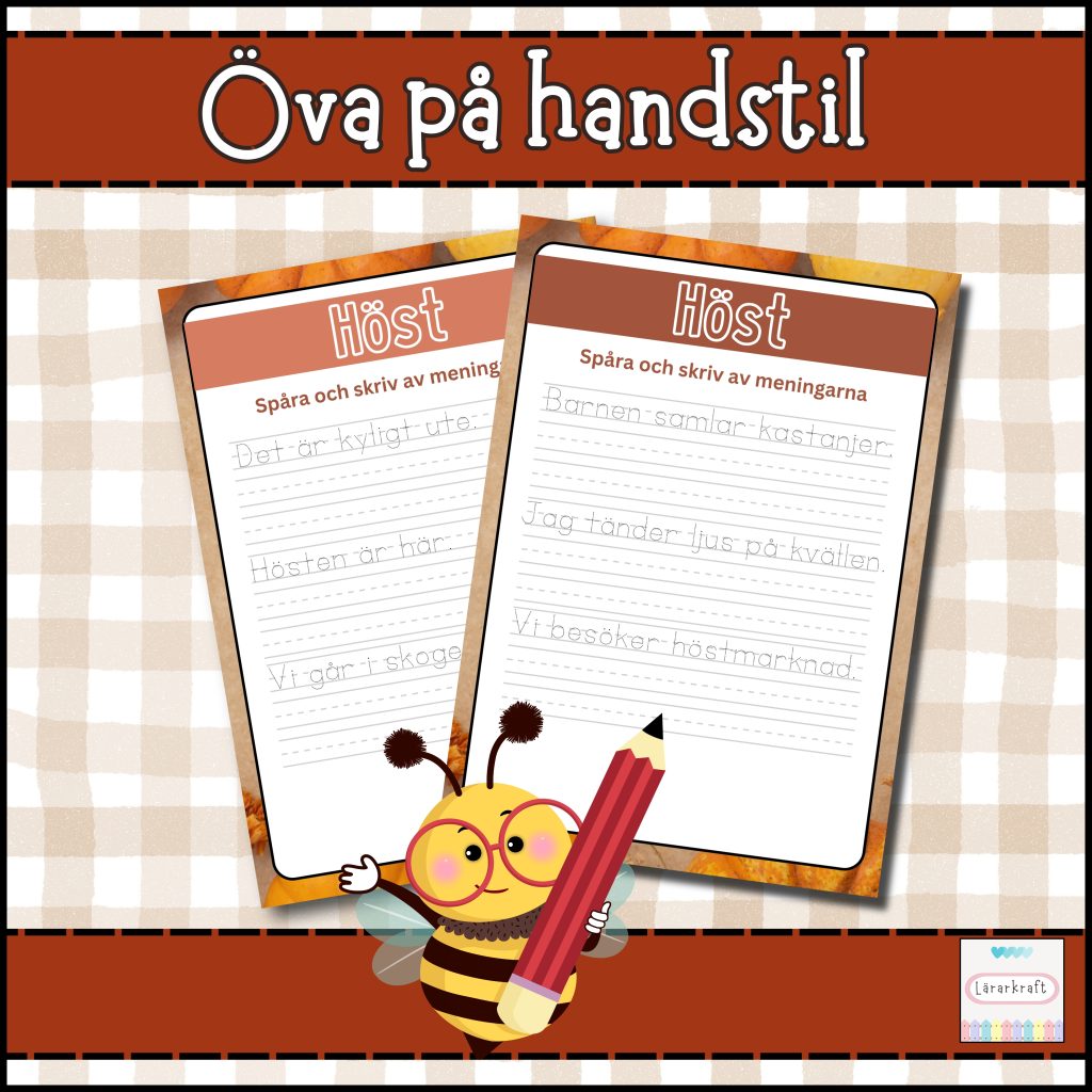 Öva på handstil (Hösttema)