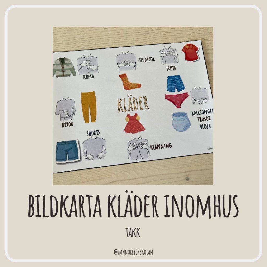 Bildkarta kläder inomhus