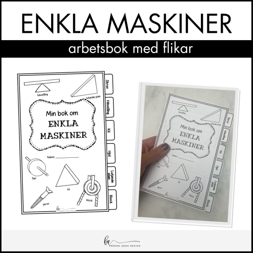 PAKET: Enkla maskiner (faktakort, arbetshäfte, flikbok och bildstöd)