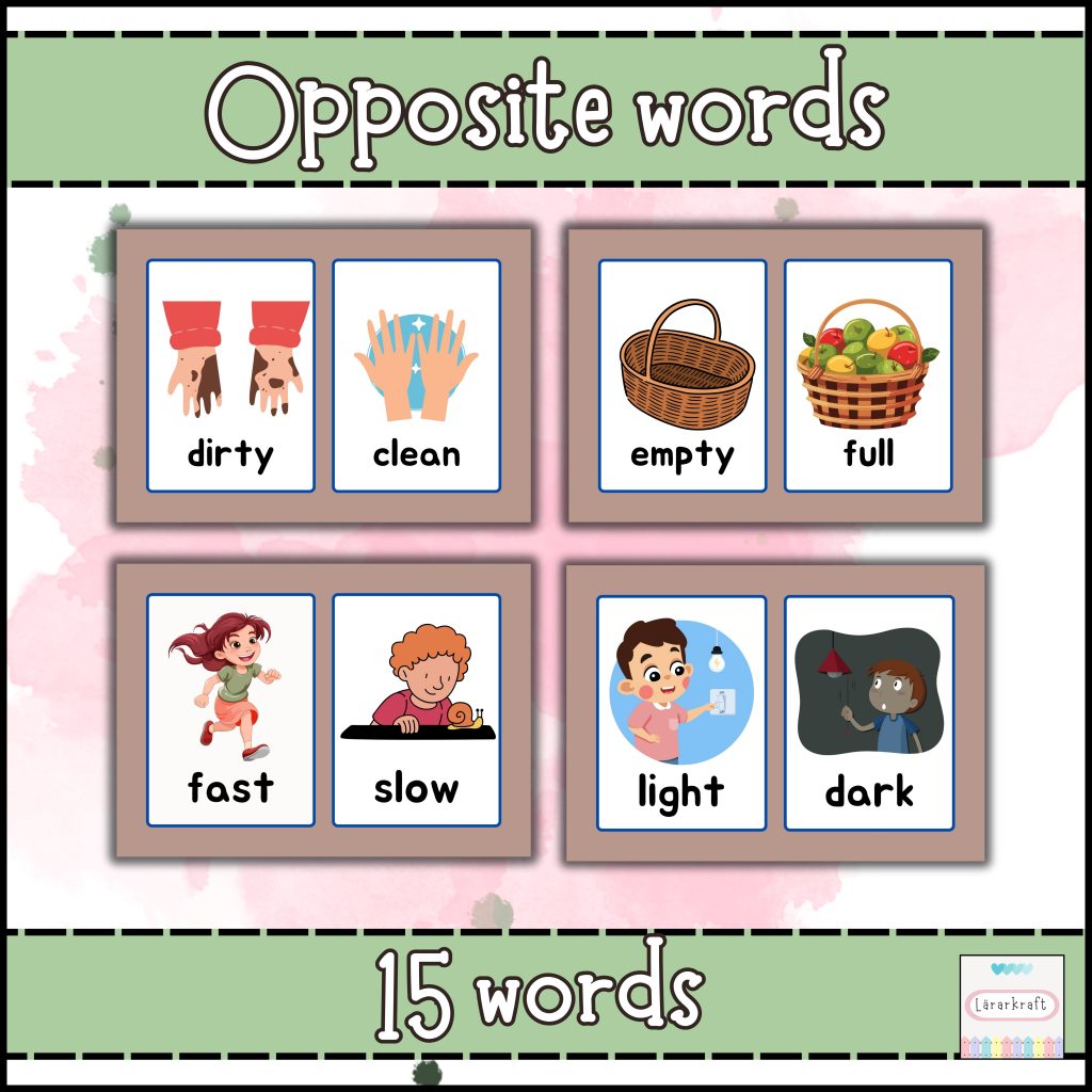 Engelska motsatsord (15ord)