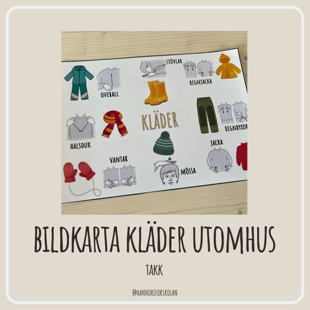 Bildkarta kläder utomhus