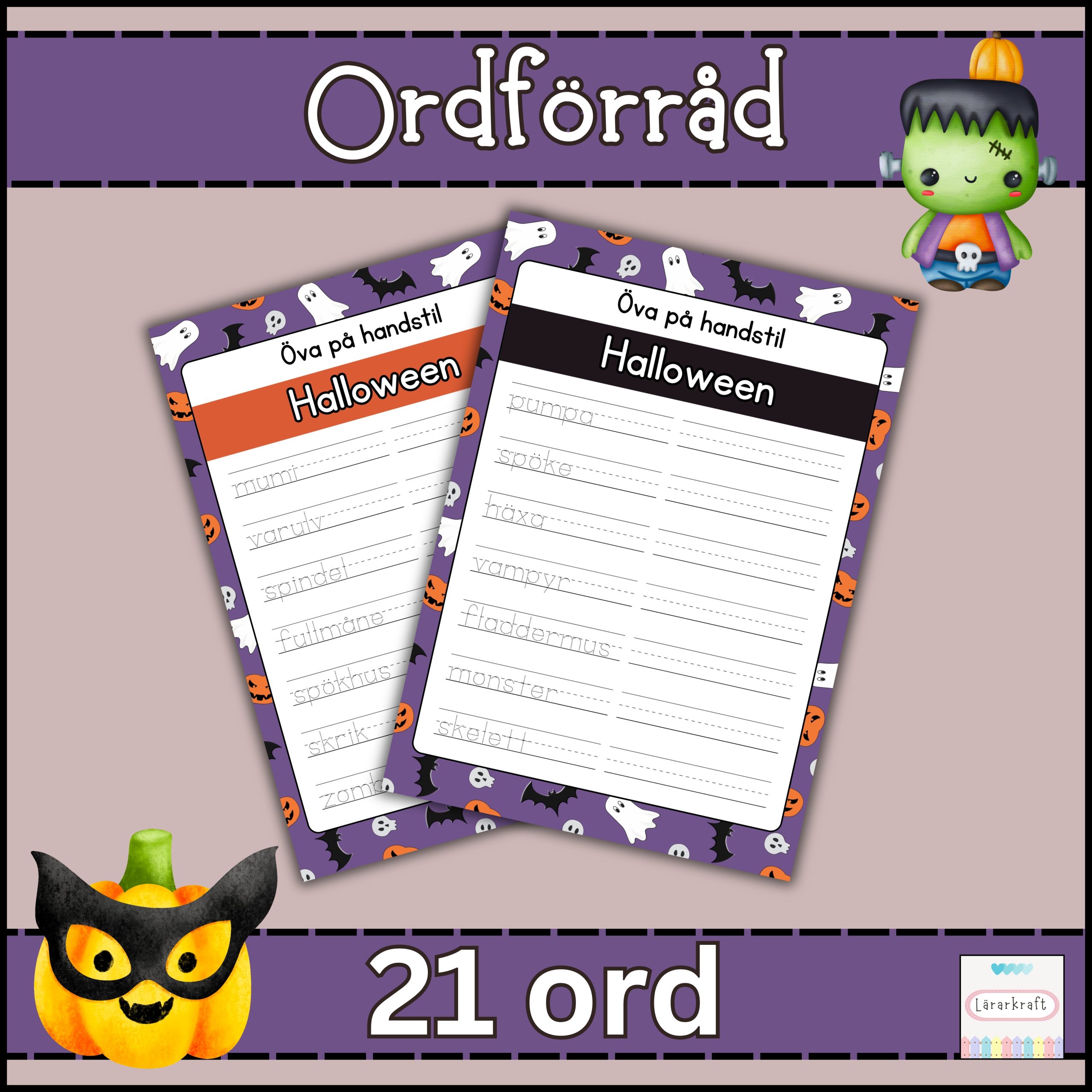 Öka ordförrådet (21 ord: Halloween)