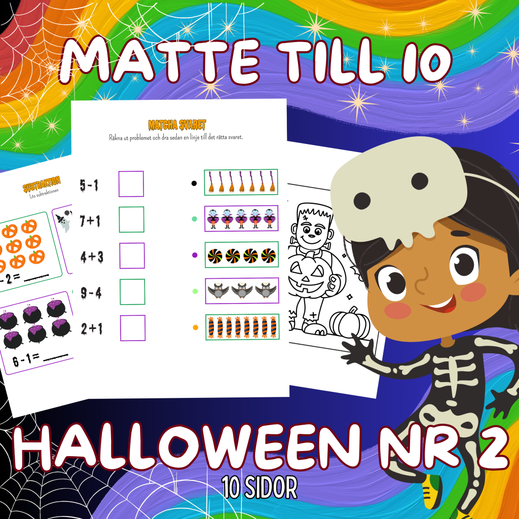 Matte till 10 Halloween Nr 2 Arbetsbok 10 Sidor