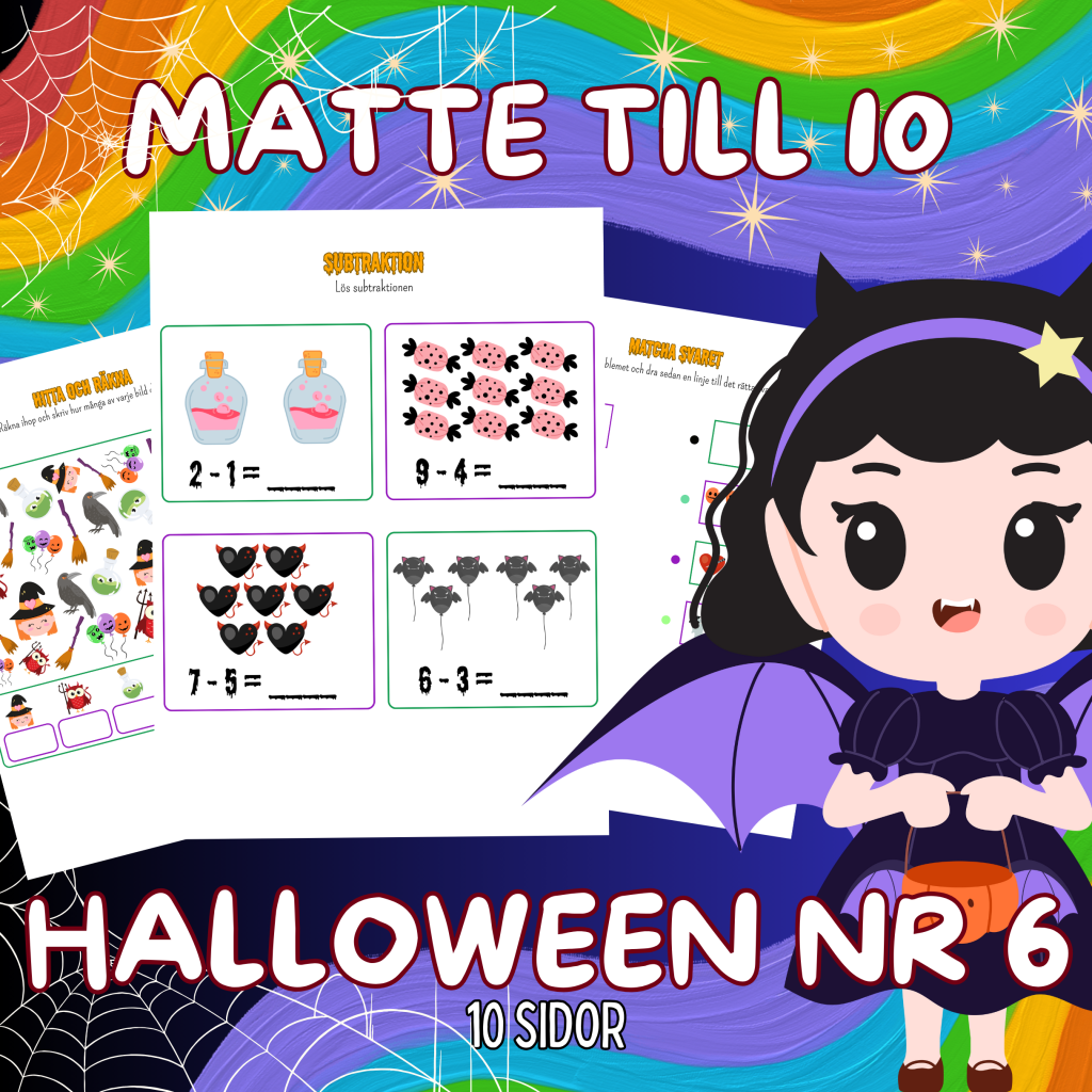 Matte till 10 Halloween Nr 6 Arbetsbok 10 Sidor