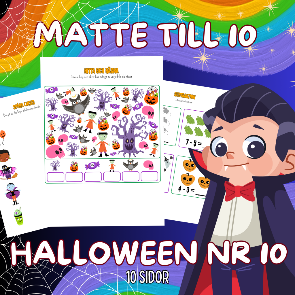 Matte till 10 Halloween Nr 10 Arbetsbok 10 Sidor