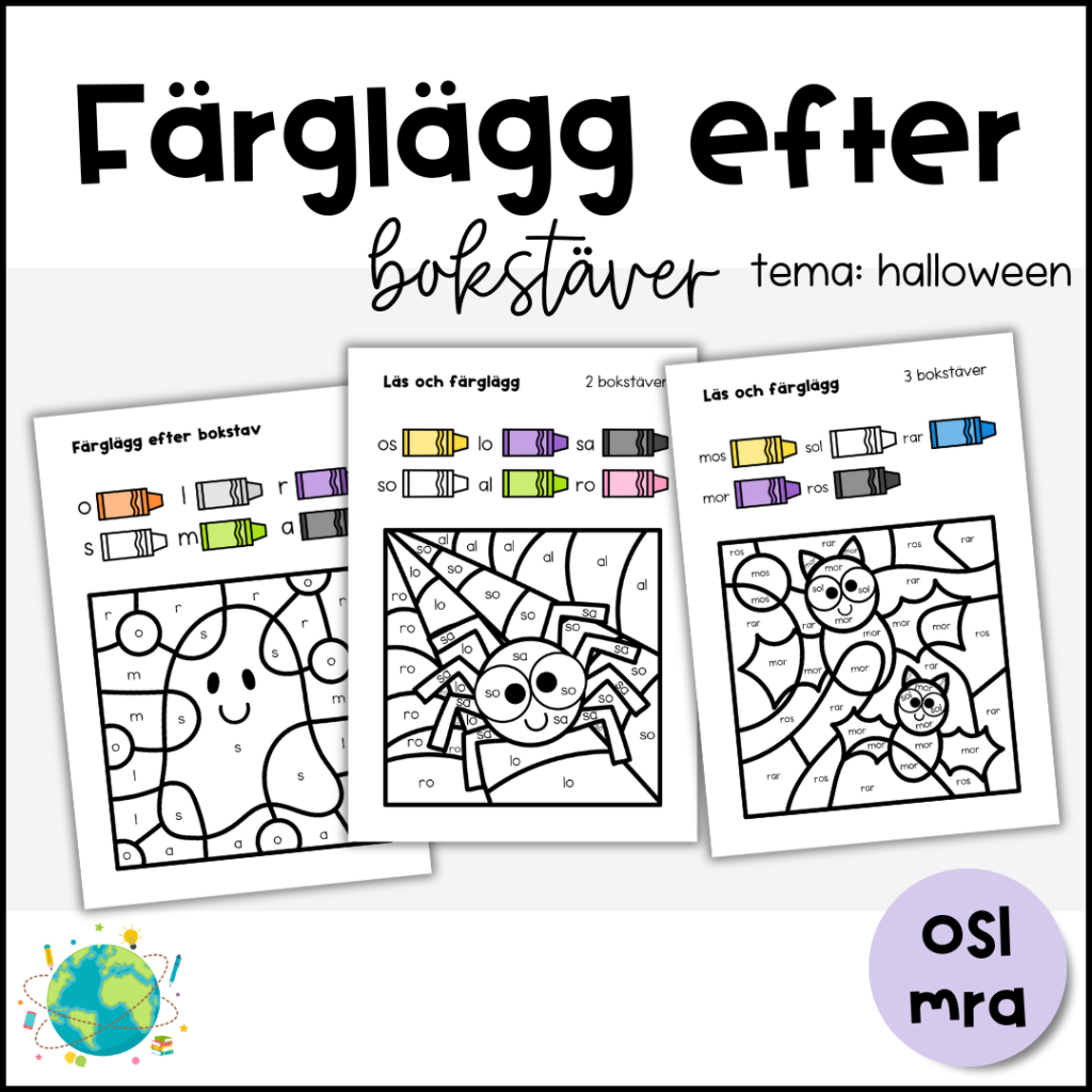 Färglägg efter bokstav – Halloween