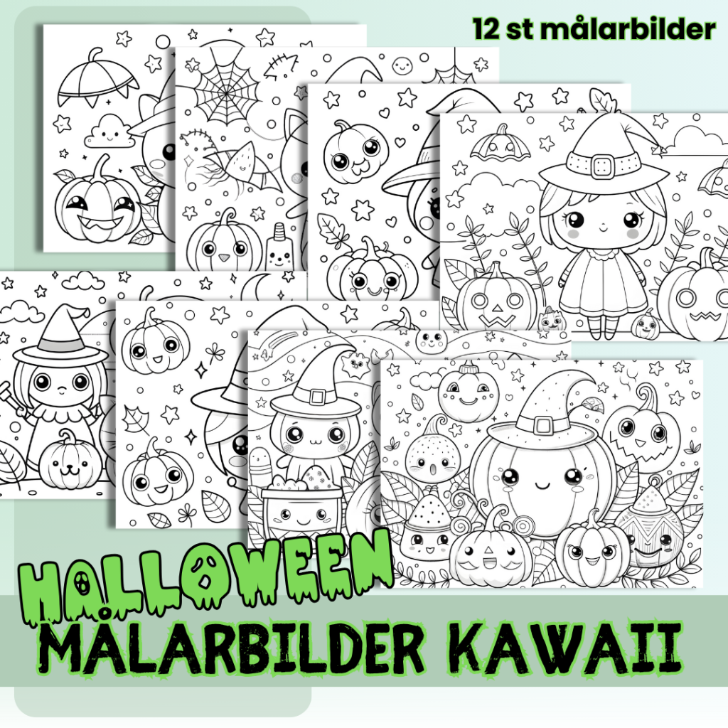 Halloween – Målarbilder Kawaii