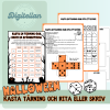 Halloween Kasta tärning och skriv eller rita