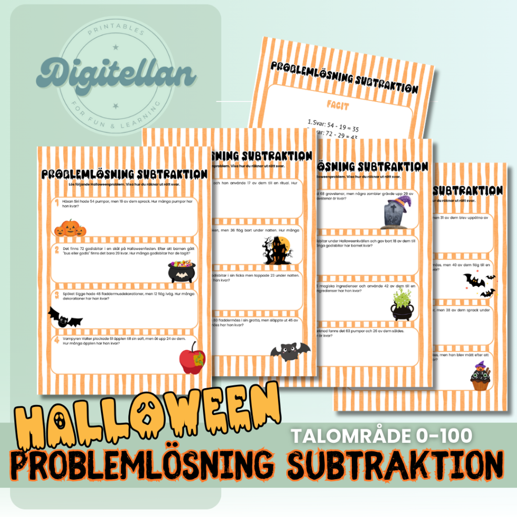 Problemlösning Subtraktion – Halloween