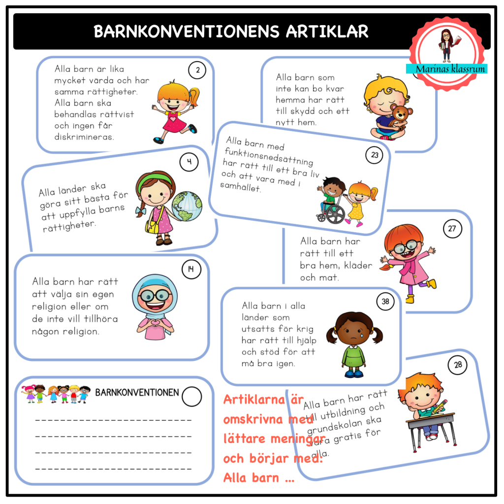 Barnkonventionen – artiklarna med lättare språk