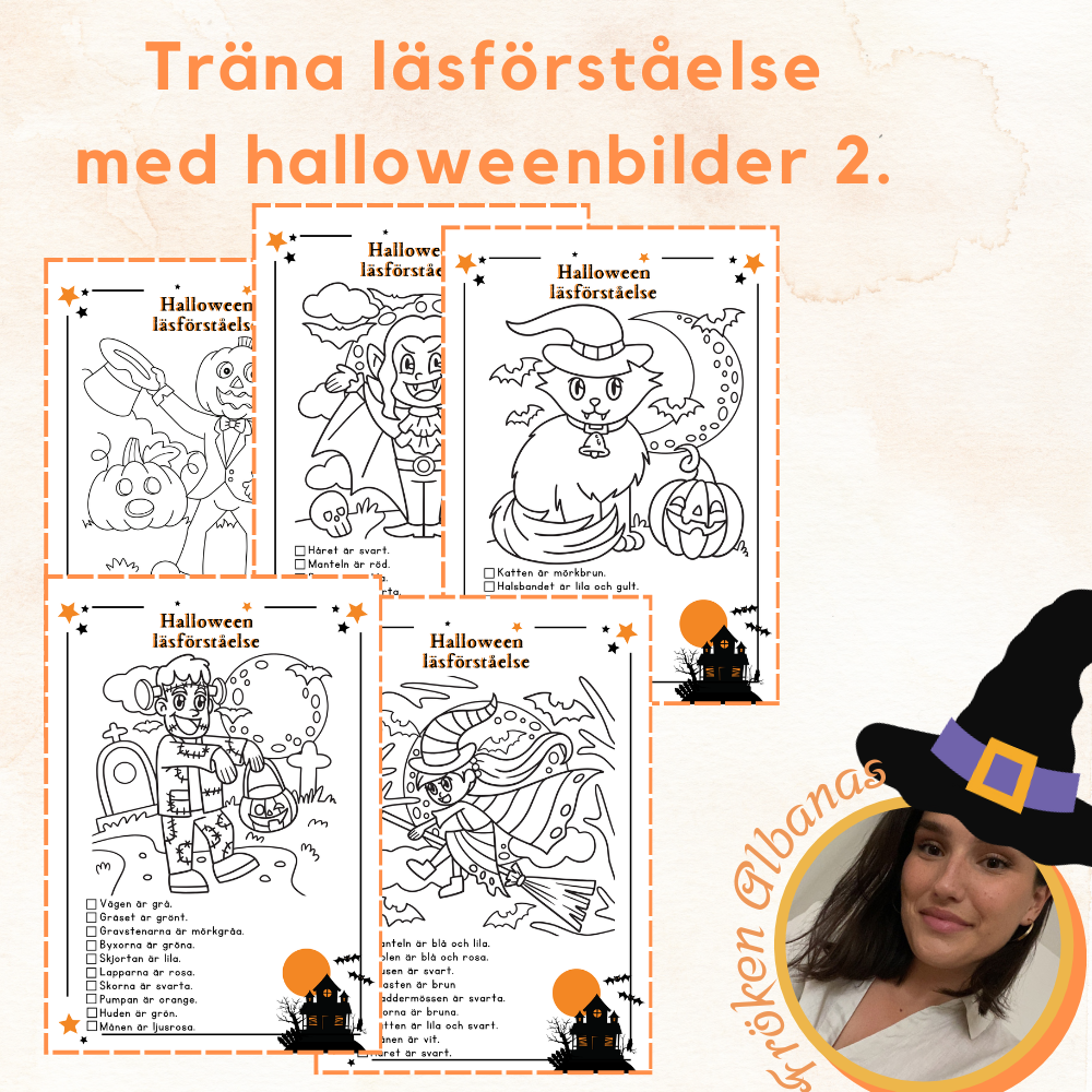 Träna läsförståelse – halloweenbilder 2
