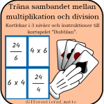 Träna sambandet mellan multiplikation och division med ett kortspel - bild 1