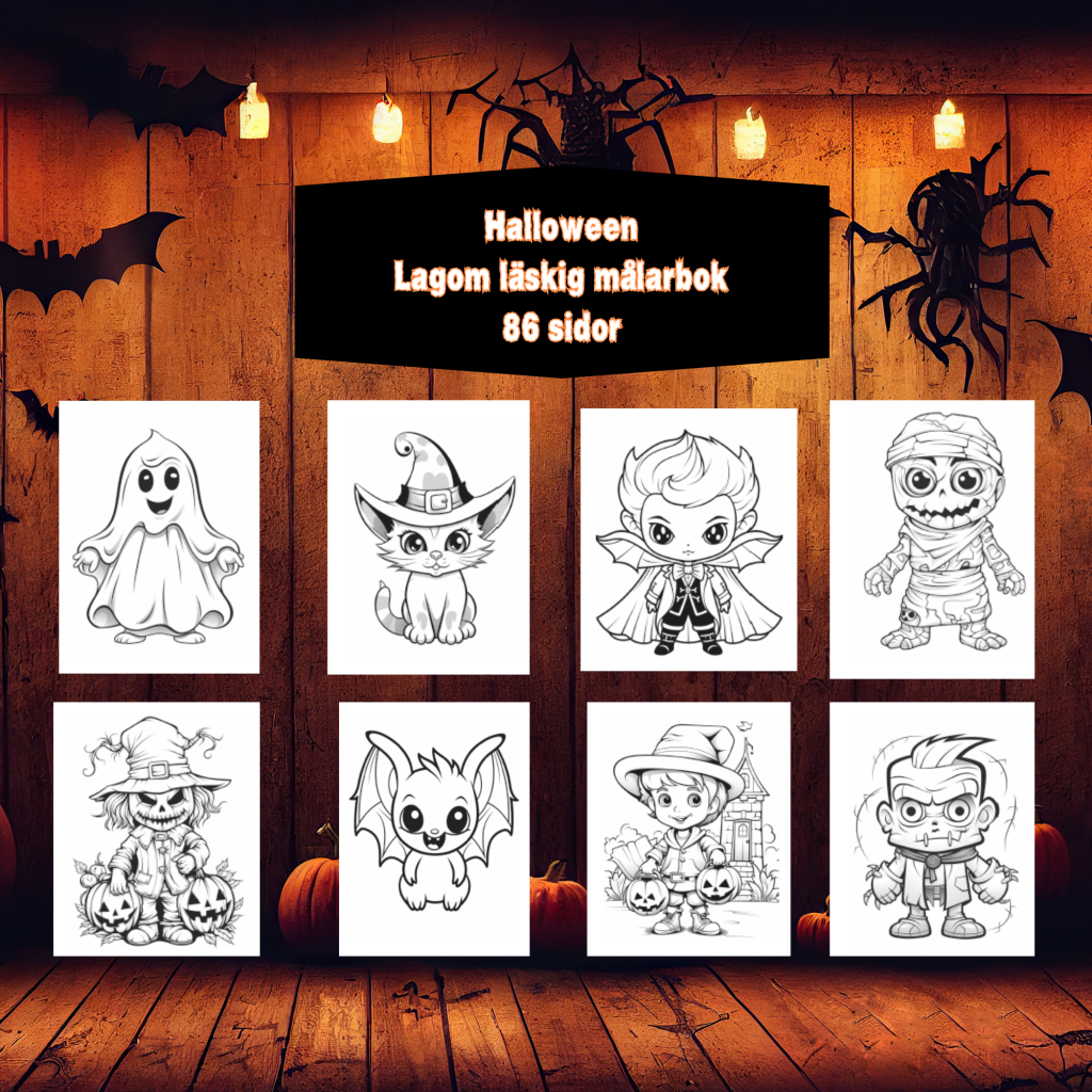 Halloween målarbok