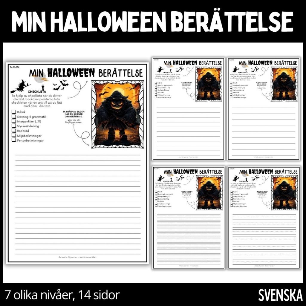 Min halloween berättelse – 7 olika nivåer, 14 sidor