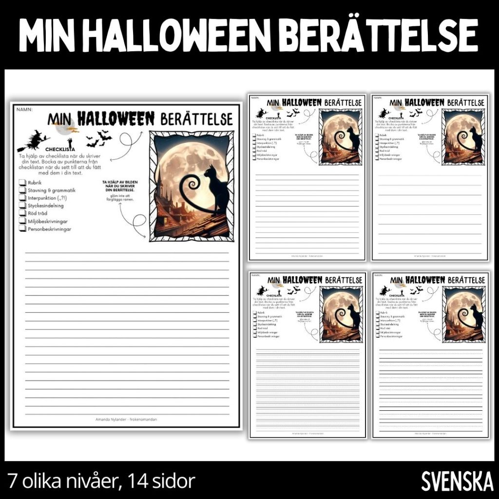 Min halloween berättelse – 7 olika nivåer, 14 sidor