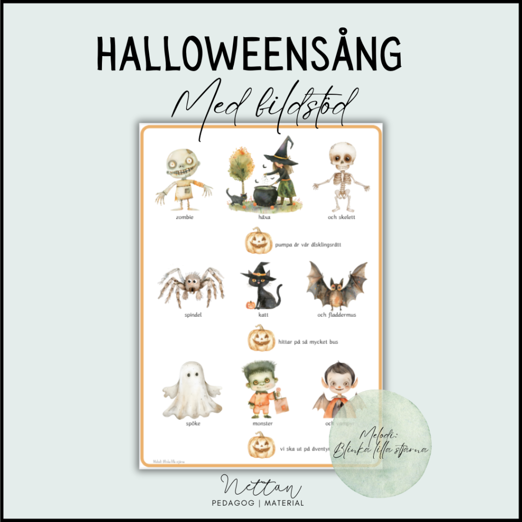 Halloweensång med bildstöd