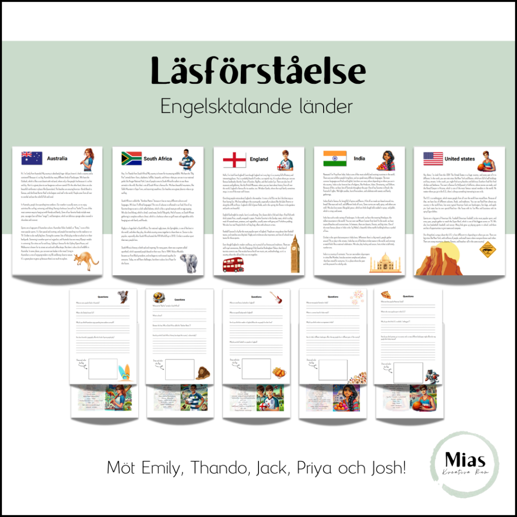 Läsförståelse: Engelsktalande länder