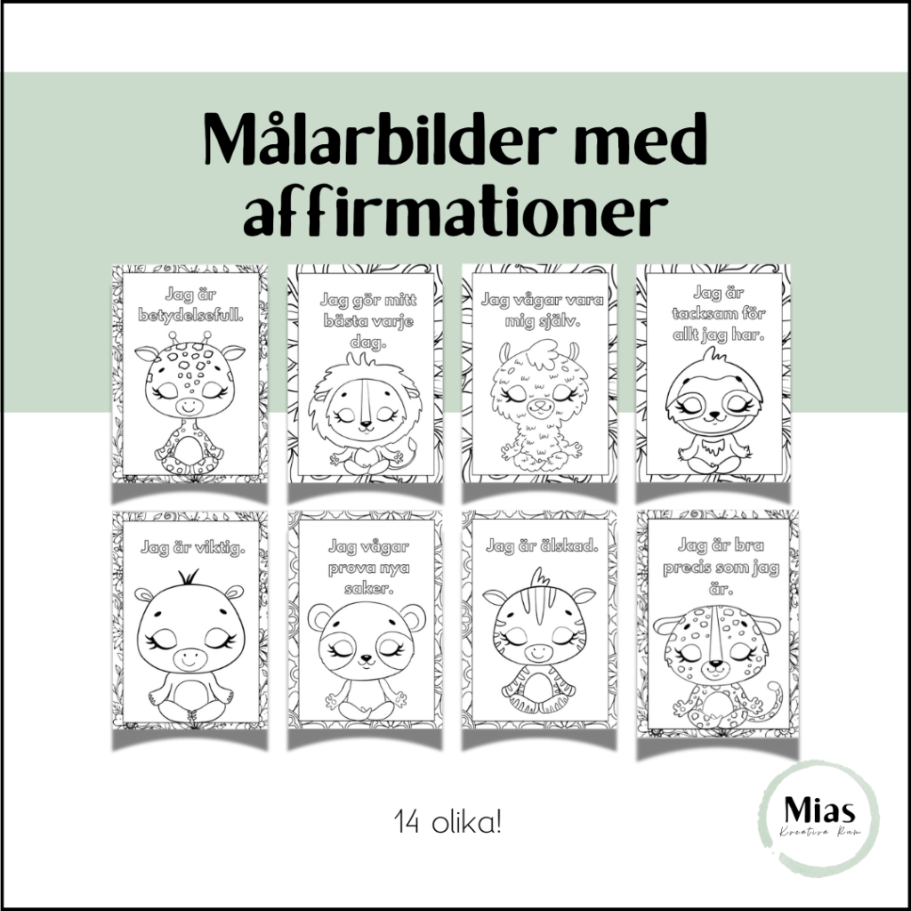 Målarbilder med affirmationer