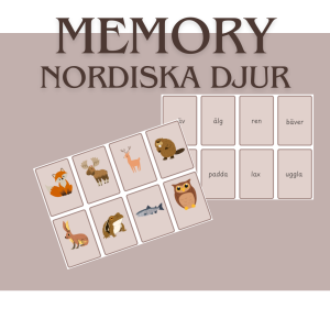 memory - nordiska djur - bild & text