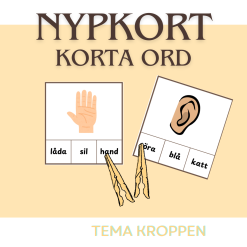 Nypkort - korta ord - tema kroppen