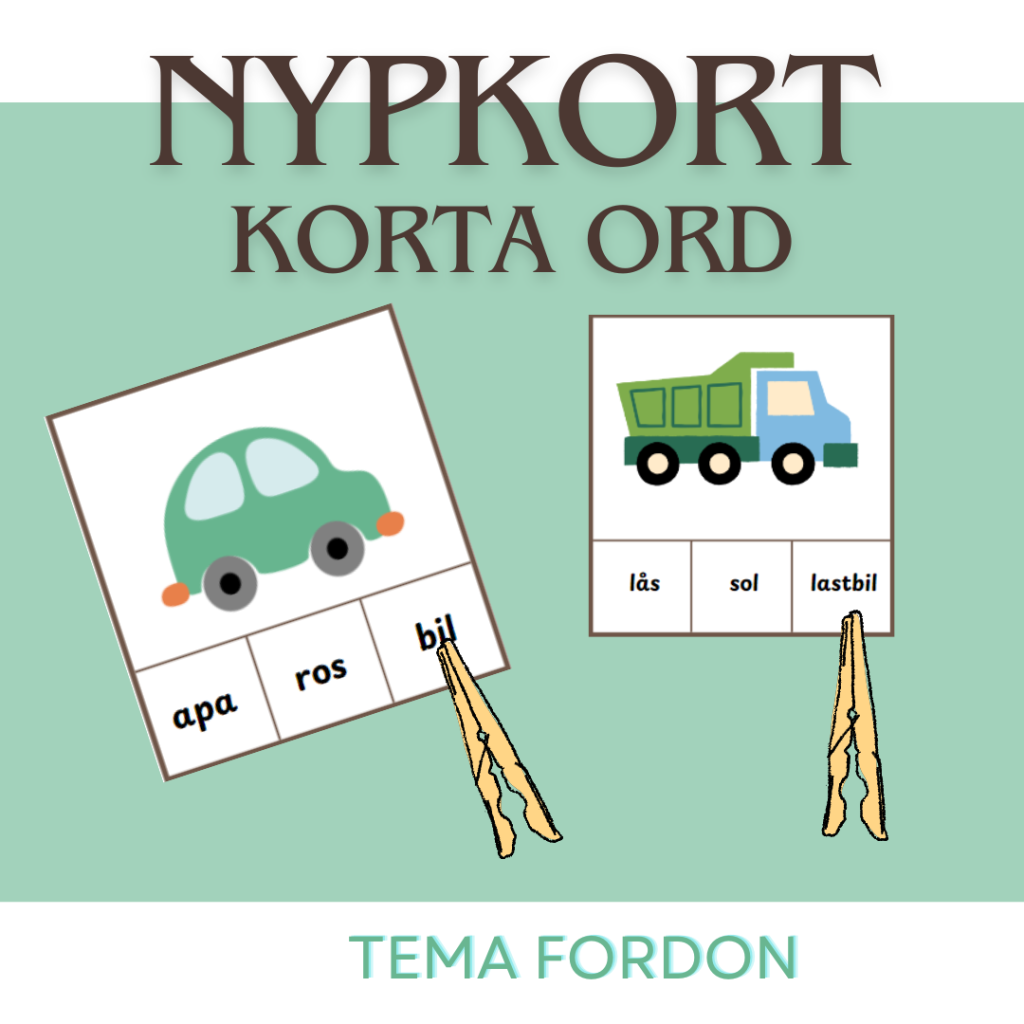 Nypkort – korta ord – tema fordon