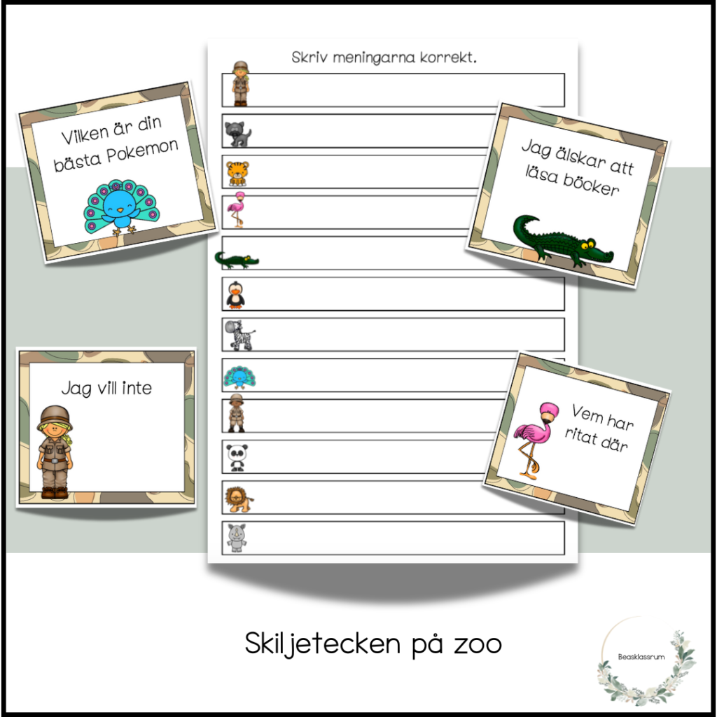 Skiljetecken på zoo