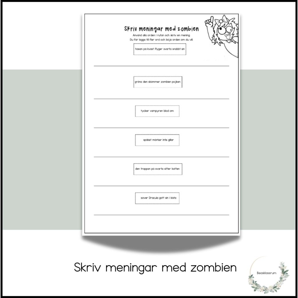 Skriv meningar med zombien