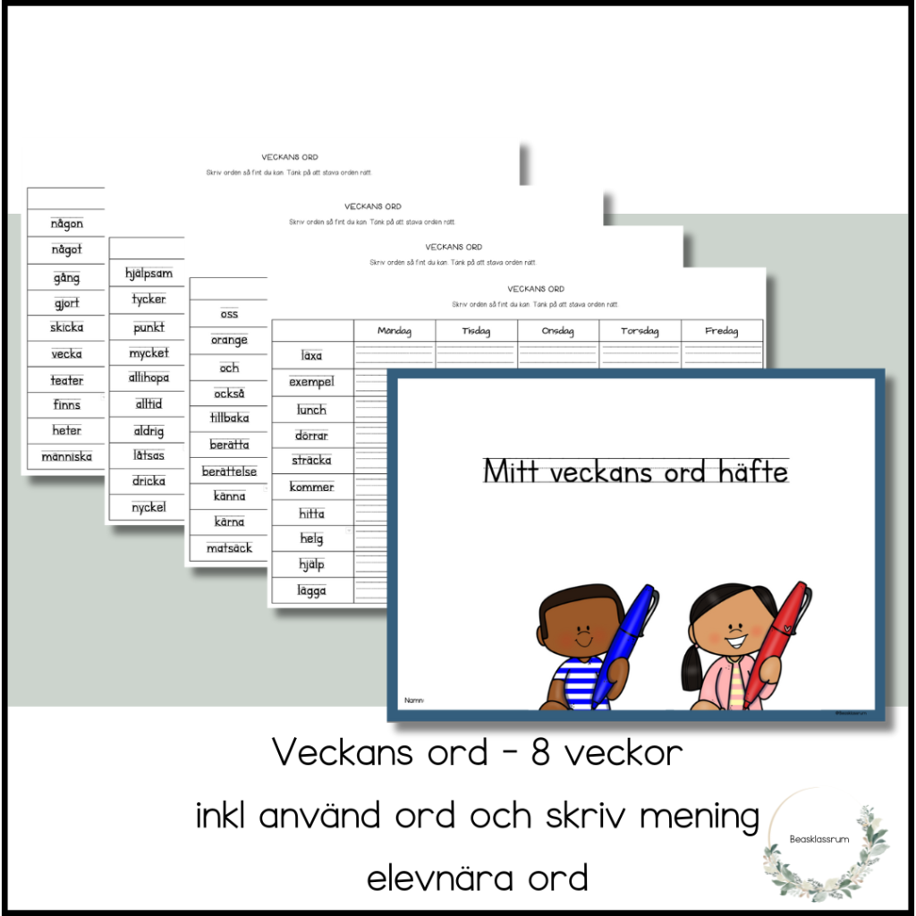 Veckans ord – 8 veckor elevnära ord