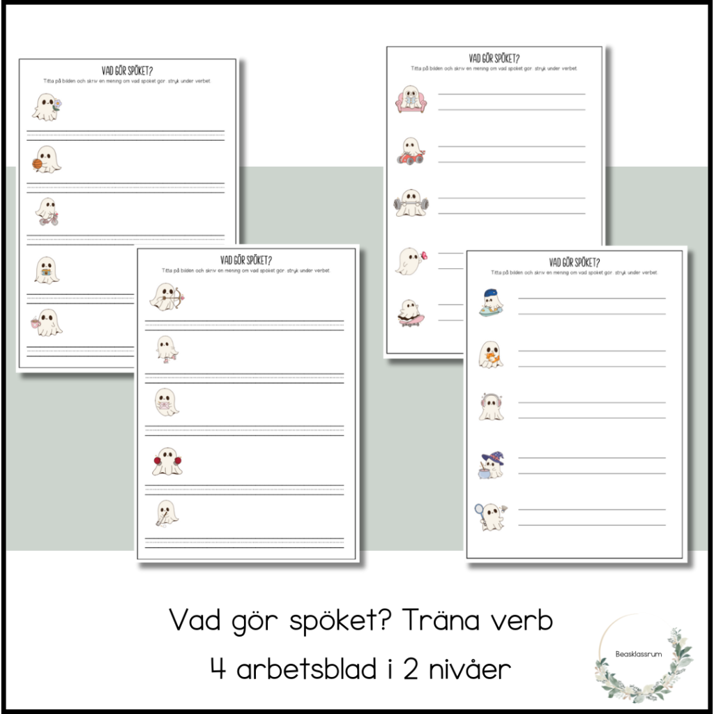 Vad gör spöket? Träna verb